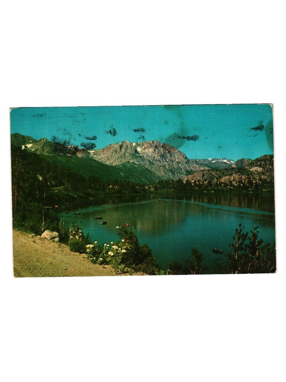June Lake Postcard California Mono County Colorful Scenic Vintage Written 1974